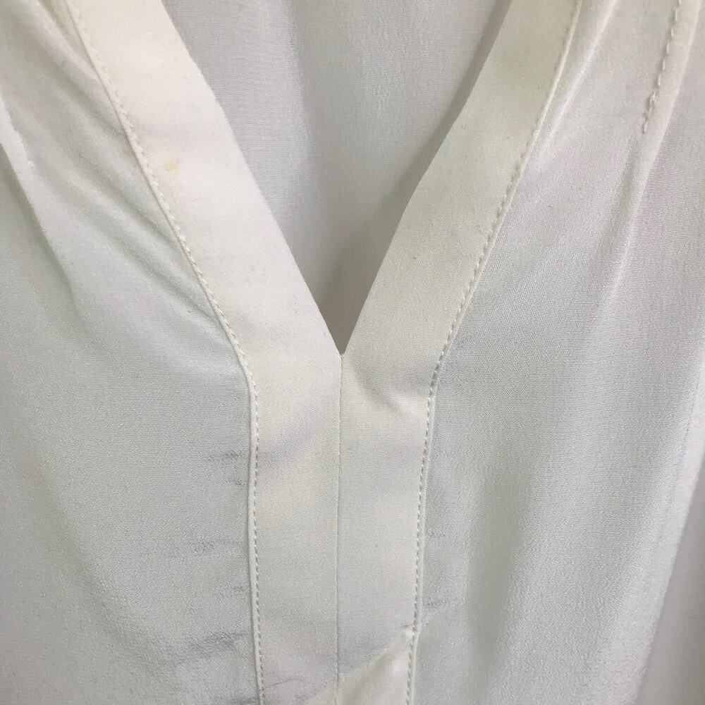 Lilly Pulitzer Womens Long Sleeve Blouse White Silk V-Neck Pullover Top Shirt XS - Picture 4 of 10